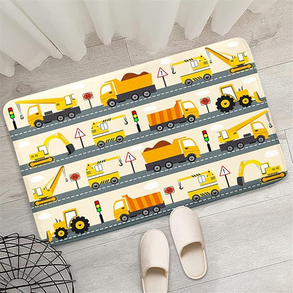 Construction Rug Car Rug Construction Rugs for Boys Room Cartoon Truck Area Rug Construction Play Mat Car Rug for Boys Room Construction Decor for Boys Room 2'×3'