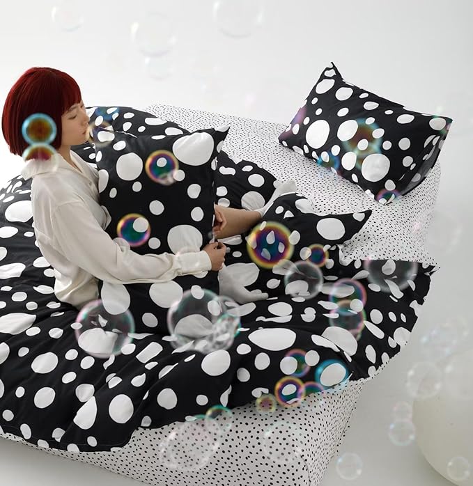 White Polka Dots Comforter Twin Black White Dots Print Reversible Gingham Twin Bedding Comforter Set Boys Girls Black White Bed Sets Soft 3Pcs Twin Comforter Sets