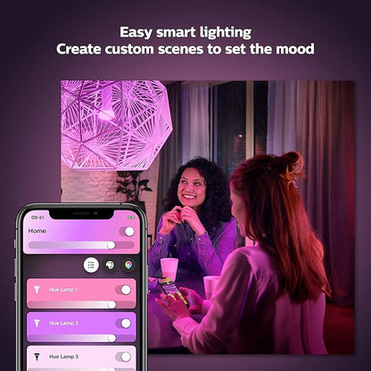 Philips Hue Gradient Signe Floor Lamp, Compatible with Alexa, Apple Homekit and Google Assistant & Smart 60W A19 LED Bulb - White and Color Ambiance Color-Changing Light - 2 Pack - 800LM