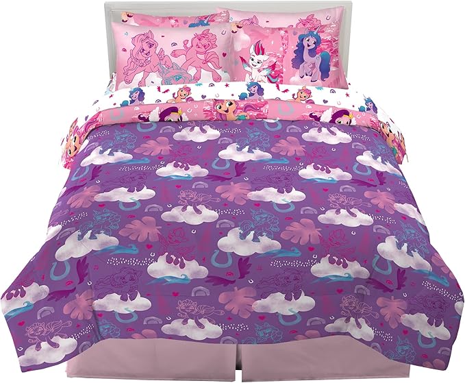 Franco Kids Bedding Super Soft Comforter and Sheet Set with Sham, 7 Piece Full Size, My Little Pony