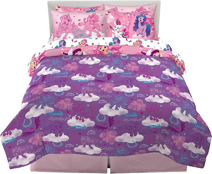 Franco Kids Bedding Super Soft Comforter and Sheet Set with Sham, 7 Piece Full Size, My Little Pony