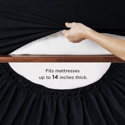 Bedsure Black Full Bed Set - 7 Pieces Solid Full Size Comforter Set, Full Bedding Set Black with Quilted Warm Fluffy Comforters, Sheets, Pillowcases & Shams