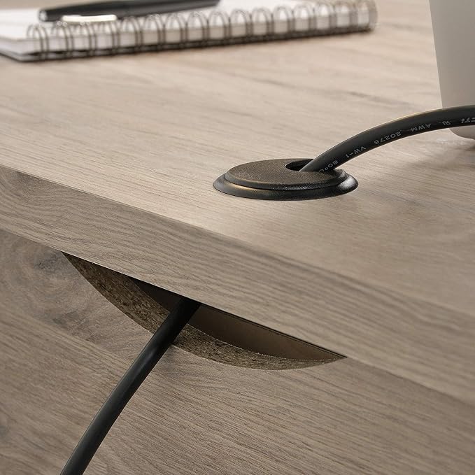 Sauder Summit Station Desk, L: 52.09" x W: 19.29" x H: 29.02", Laurel Oak finish