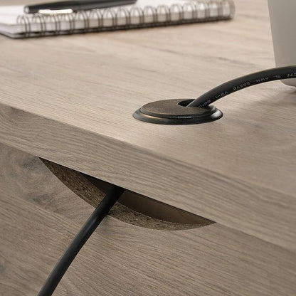 Sauder Summit Station Desk, L: 52.09" x W: 19.29" x H: 29.02", Laurel Oak finish