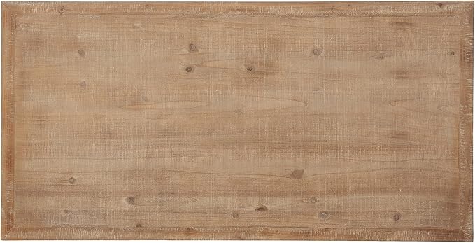 Kate and Laurel Wyldwood Farmhouse Wooden Desk, 46 x 24 x 30, Brown and White, Rustic Carved Wood Computer Desk for Functional and Stylish Home Office Decor