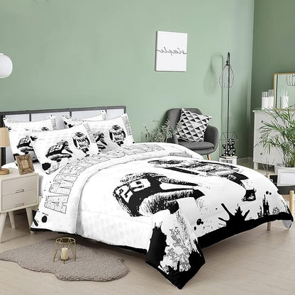 Bodhi Football Comforter Set Full for Boys Kids American Football Bedding Set Sport Football Player Comforter,American Football Comforter with Pillowcase,Football Quilt,Full Size #4002