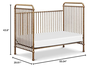 NAMESAKE Abigail 3-in-1 Convertible Metal Crib in Vintage Gold, Greenguard Gold Certified