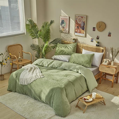 Sage Velvet Comforter Sets Solid Sage Green Flannel Bedding Set 3 Pieces Comforter Set Twin Size Sage Green Velvet Blanket Warm Winter Bedding Set(Sage Velvet, Twin(68'' 90''))