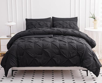 LANE LINEN Comforter Bed Set for Split King Mattress, Soft 8 Piece Split King Bed in a Bag with 1 King Comforter, 1 King Size Flat Sheet, 2 Twin XL Fitted Sheets, 2 Pillowcases & 2 Shams - Grey