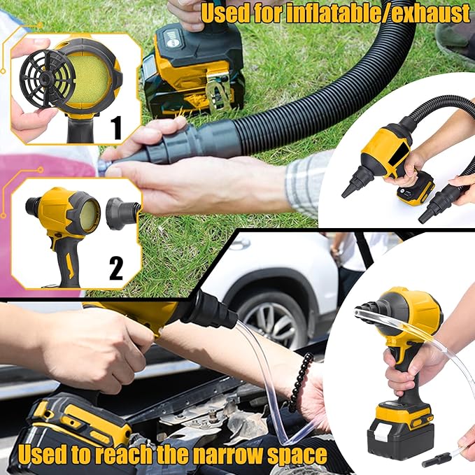 Cordless Dust Blower Compatible with Dewalt 20V Battery, Brushless Handheld Blower Cordless Sawdust Blower 447 MPH/39 CFM for Garages, Sawmill Room, Workshop Cleaning(Tool Only, No Battery)