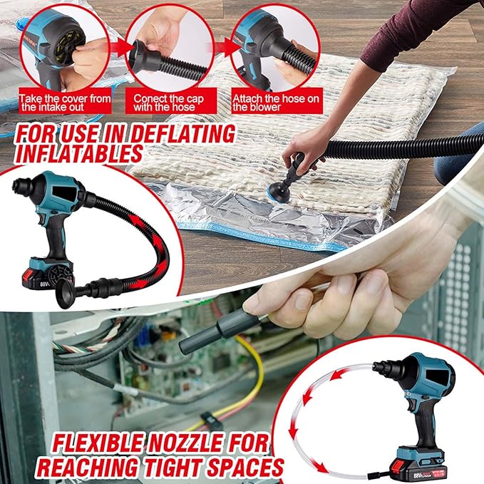 Cordless Dust Blower for Makita 18V Battery, 50000RPM Brushless Motor High Volume Compressed Air Duster for Computer Keyboard, Garage, Sawmill Room, Camping BBQ, Wood Workshop Cleaning(Tool Only)