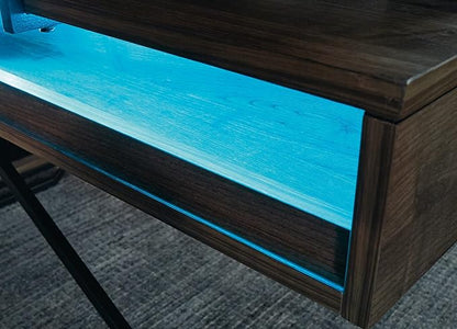 Signature Design by Ashley Barolli Home Office Gaming Desk with Multiuple LED Back Lights, Grayish Brown