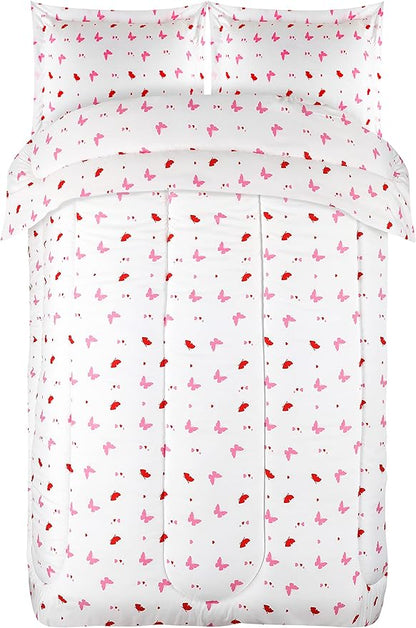 Utopia Bedding All Season Butterfly Comforter Set with 2 Pillow Cases, 3 Piece Soft Brushed Microfiber Kids Bedding Set for Boys/Girls, Machine Washable (Twin)