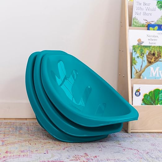 ECR4Kids Leaf Floor Seat, Rocker Chair, Turquoise, 6-Piece
