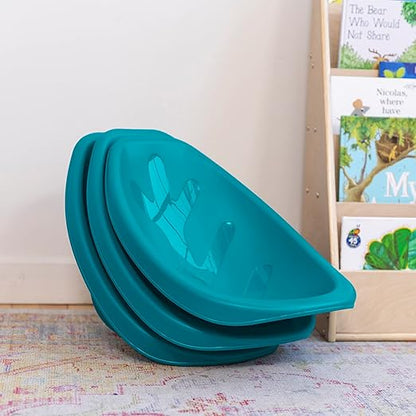 ECR4Kids Leaf Floor Seat, Rocker Chair, Turquoise, 6-Piece