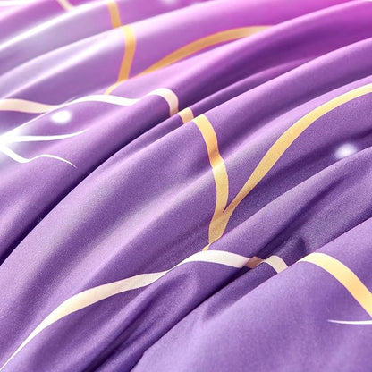 URBONUR Purple Glitter Comforter Set Full Size for Girls 6 Piece Bed in A Bag Comforter with Sheets Set, Gradient Pink Purple Sparkle Mermaid Fish Scales Bedding Comforter Set