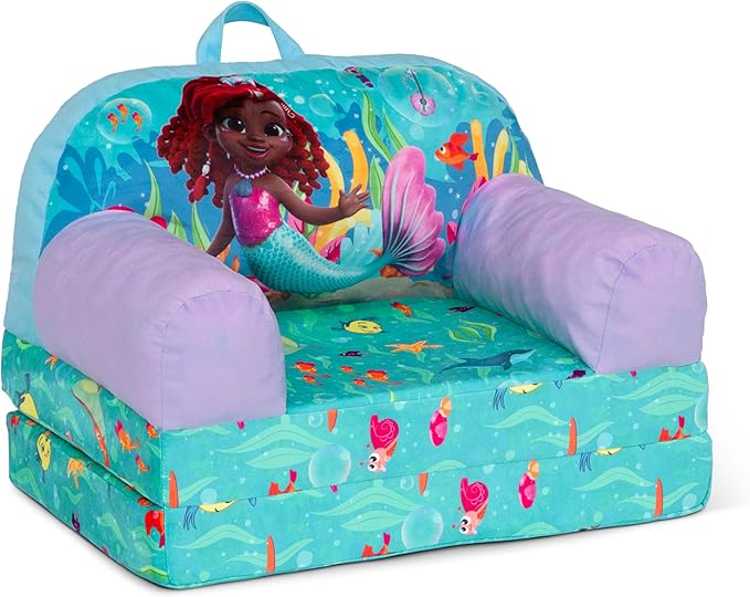 Delta Children Cozee Buddy Flip-Out Kids Chair, Disney Junior’s Ariel