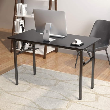 DlandHome Folding Computer Desk Table 47inch Writing Desk No Need Installation Home Office Folding Table Workstation