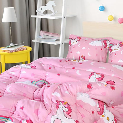 Utopia Bedding All Season Unicorn Comforter Set with 2 Pillow Cases, 3 Piece Soft Brushed Microfiber Kids Bedding Set for Boys/Girls, Machine Washable (Twin)