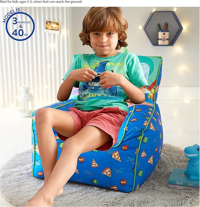 Idea Nuova Ryan's World Toddler Nylon Bean Bag Chair with Piping & Top Carry Handle Large