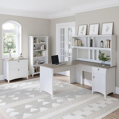 Salinas Casual Hutch for L-Shaped Desk, Pure White