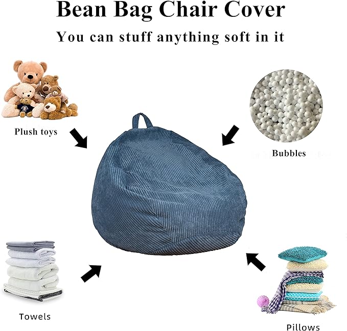 Bean Bag Chairs Cover (No Filler), for Adults,Teens,Kids,[Small 32 * 28 in] Coffee
