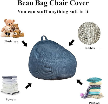 Bean Bag Chairs Cover (No Filler), for Adults,Teens,Kids,[Small 32 * 28 in] Coffee
