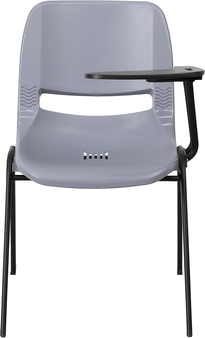 Flash Furniture HERCULES 5 Pack Gray Ergonomic Shell Chair with Left Handed Flip-Up Tablet Arm