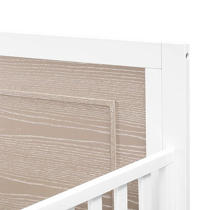 Carter's by DaVinci Radley 4-in-1 Convertible Crib in White & Coastwood, Greenguard Gold Certified