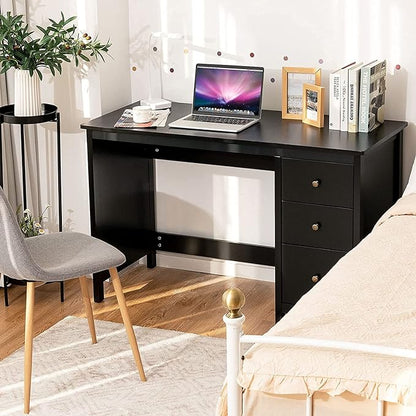 3-Drawer Computer Desk, Black