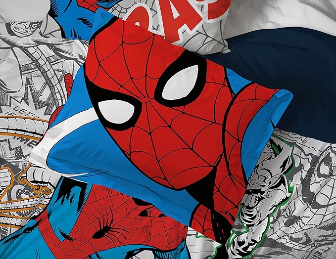 Marvel Spiderman Spidey VS 5 Piece Twin Size Bed Set - includes Comforter & Sheet Set Bedding - Super Soft Fade Resistant Microfiber (Official Product)