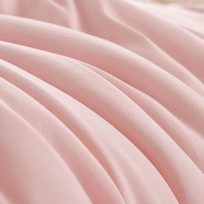 Queen Size Comforter Set Pink Comforter Modern Bedding Comforter Set for All Season Soft Lightweight Microfiber Girls Women Comforter Set (1 Blush Comforter, 2 Pillowcases)