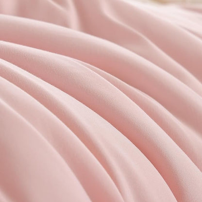 Pink Comforter Sets King Size Comforter Set 3 Piece Soft Microfiber Comforters Set for Women and Girls Blush Lightweight Alternative Comforter for All Season (1 Comforter, 2 Pillowcases)