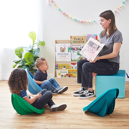 ECR4Kids Leaf Floor Seat, Rocker Chair, Contemporary, 6-Piece