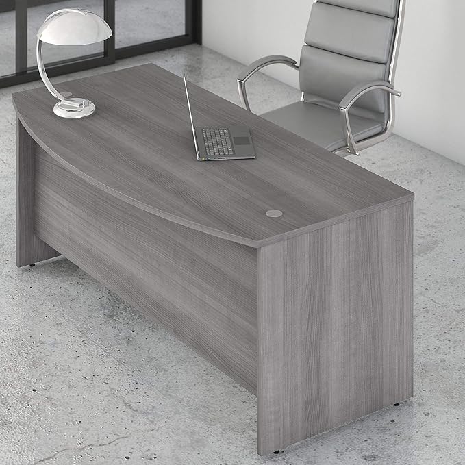Bush Business Furniture Studio C Bow Front Desk, Computer Table for Home or Professional Office, 72W x 36D, Platinum Gray