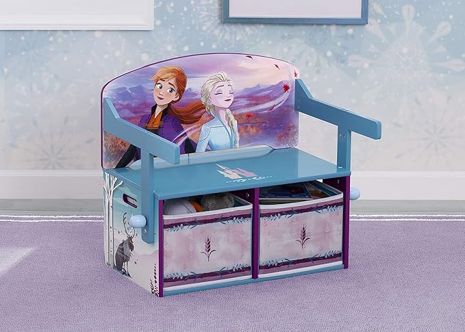Delta Children Kids Convertible Activity Bench - Greenguard Gold Certified, Frozen II & Deluxe Toy and Book Organizer, Disney Frozen II