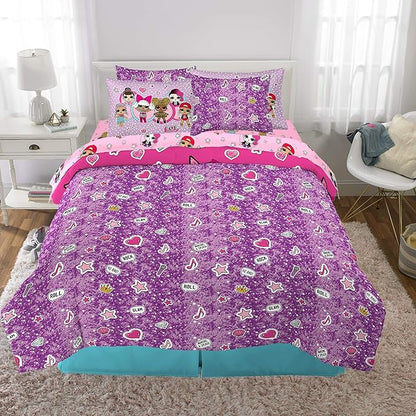 Franco Kids Bedding Super Soft Comforter and Sheet Set with Sham, 7 Piece Full Size, LOL Surprise