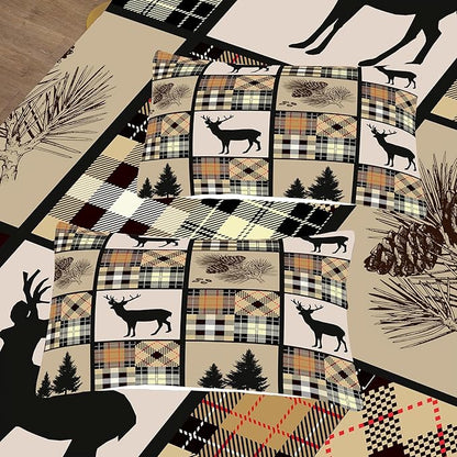 NINENINE Deer Bedding Set Camo American Flag Comforter Set Twin Bedding Set for Boys Hunting Bedding Set for Kids,Teen Camouflage Bedding Sets with 1 Comforter 1Pillowcase