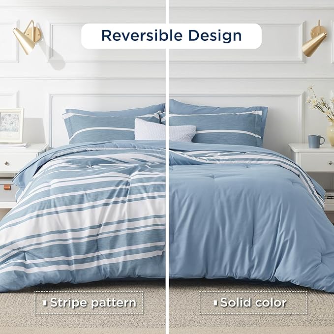 Bedsure Comforter Set Queen - Bed in a Bag Queen 7 Pieces, Bedding Sets Bed Set with Comforter, Sheets, Pillowcases & Shams
