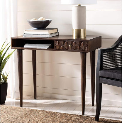Safavieh Home Office Zinnia Modern Walnut Brown 1-drawer Desk