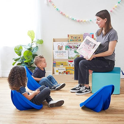 ECR4Kids Leaf Floor Seat, Rocker Chair, Blue, 6-Piece