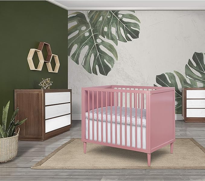 Lucas Mini Modern Crib with Rounded Spindles