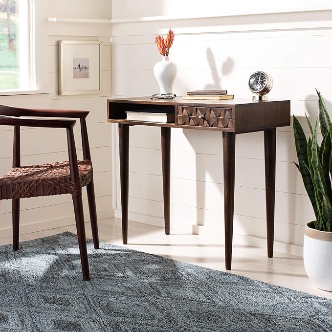 Safavieh Home Office Zinnia Modern Walnut Brown 1-drawer Desk
