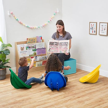 ECR4Kids Leaf Floor Seat, Rocker Chair, Primary, 6-Piece