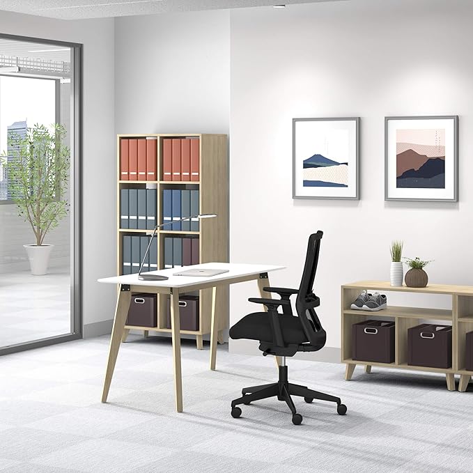 HON Basyx BSX55WPLTWH Modern Home Office Wood Computer Desk, 55", White
