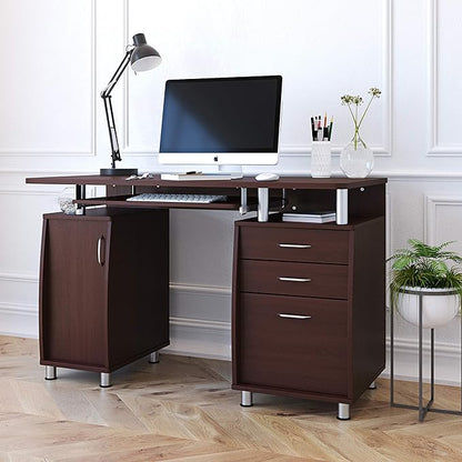 NicBex Laik-DW-00044-DX Desks, 47.5" W x 23.5" D x 30" H, Chocolate
