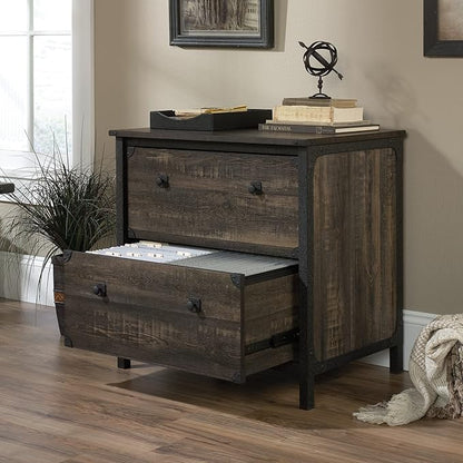 Sauder Steel River Lateral File, L: 30.08" x W: 20.75" x H: 29.53", Carbon Oak Finish