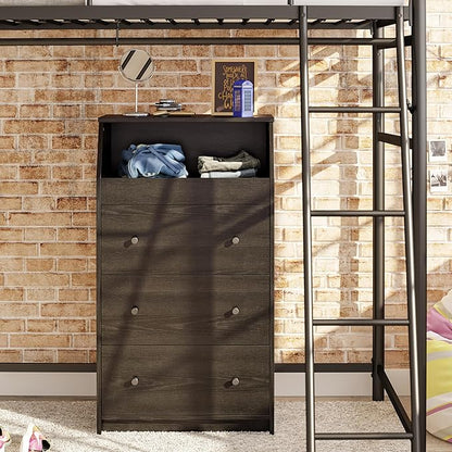 Ameriwood Home The Loft 3 Drawer Dresser, Black Oak