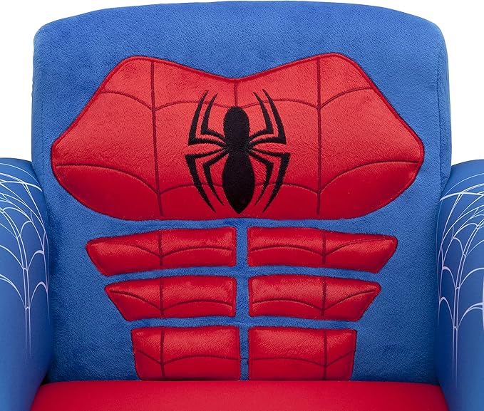Delta Children Figural Upholstered Chair, Marvel Spider Man (Blue, Red)