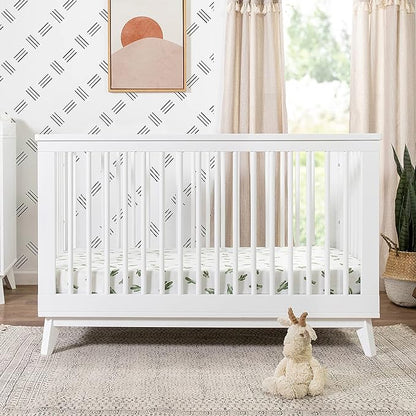 Babyletto Scoot 3-in-1 Convertible Crib with Toddler Bed Conversion Kit in White, Greenguard Gold Certified